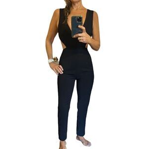 REVOLVE BY THE WAY Black Cut Out Sides and Back Sleeveless Jumpsuit.Size S